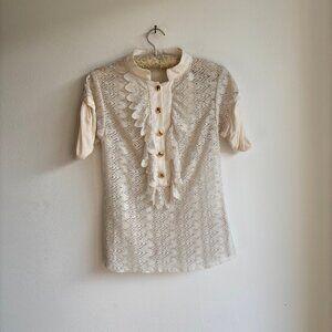 Lovely Lightweight Cream Top 18th Century-Style Made in USA